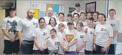  ?? SUBMITTED PHOTO ?? From left, the Cystic Fibrosis Run Team with Victory Darren Swinamer, James Martell, Scott Hale, Dawn Lee Swinamer, Doug Doubleday, Sherry Kozlowski, Olivia Mckenzie, Lola Hale, Stephanie Hale, Madison Swinamer, Logan Doubleday, Angel Kozlowski, Dahlen...