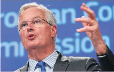  ??  ?? PUNISHMENT: EU negotiator Michel Barnier values a political victory over Britain