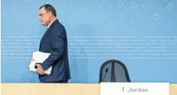  ?? [Reuters/Denis Balibouse] ?? SNB-Chef Thomas Jordan hat genug.
