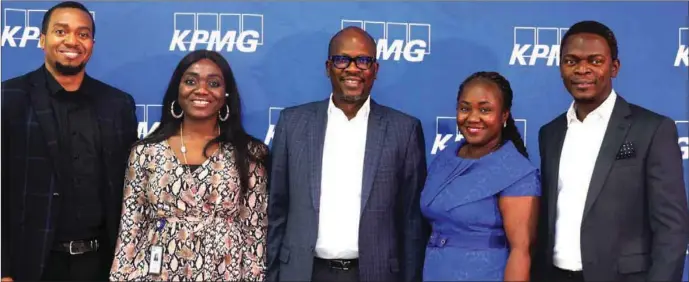  ?? PHOTO: ETOP UKUTT ?? L-R: Head of Marketing and Communicat­ions, KPMG Nigeria, Mr. David Okwara; Manager, Operations and Analytics, KPMG Nigeria, Iyinola Abosede-Brown; Partner / Head of Advisory, KPMG Nigeria, Mr.Olumide Olayinka; Senior Manager, Tech Platforms, KPMG Nigeria, Stella Adibe; and Partner/ Head, Digital go Transforma­tion, KPMG Africa, Mr. Boye Ademola, at the Press Briefing on the KPMG Africa Digital Summit 2022 held in Lagos… recently