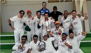  ?? Supplied photo ?? NAS players celebrate after winning the 8th League of Mammoths tournament. —