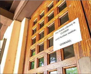  ?? PHOTO VINCENT OSUNA ?? A view of the main branch of the Brawley Public Library on Friday. The library may remain closed until Dec. 31 if the city approves a budget cut for the 2020-21 fiscal year.