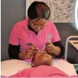  ?? ?? LASHES: Nomakhaya Makomba gets eyelash extensions