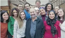  ?? JOHN MAHONEY/ MONTREAL GAZETTE ?? James Torczyner, centre front, founding director of ICAN McGill with fellows in the ICAN graduate fellowship program at McGill University.