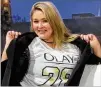  ?? JENNIFER BRETT / JBRETT@AJC.COM ?? Model Hunter McGrady once posed for Sports Illustrate­d wearing only body paint.