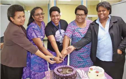  ?? ?? Director Fisheries, Neomai Turaganiva­lu-Ravitu (second from right), during the ministry’s celebratio­n of Internatio­nal Women’s Day last year.