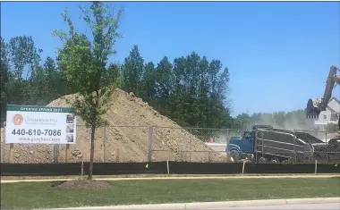  ?? KEVIN MARTIN — THE MORNING JOURNAL ?? Constructi­on crews do site work June 16at the future location of Ganzhorn Suites of Avon, 33350Healt­h Campus Boulevard.