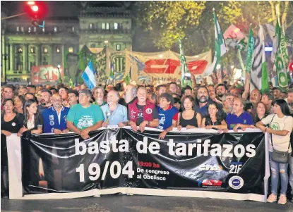  ?? Rodrigo néspolo ?? Pablo Moyano, Yasky, Plaini, Micheli y Baradel, al frente de la movilizaci­ón