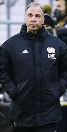  ?? GeTTy images ?? CHANGES ON THE WAY: Revolution coach Bruce Arena looks on during the Eastern Conference final against Columbus at MAPFRE Stadium in Columbus, Ohio, on Sunday. Arena is also the sporting director of the Revs and must make the tough decisions on who stays and who goes after they were bounced from the playoffs.