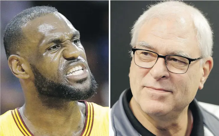  ?? — PHOTOS: AP FILES ?? New York Knicks president Phil Jackson, right, has said superstar LeBron James always demanded preferenti­al treatment.