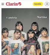  ?? ?? En Clarín. Giovanni (derecha) en el especial “Hijos del femicidio”