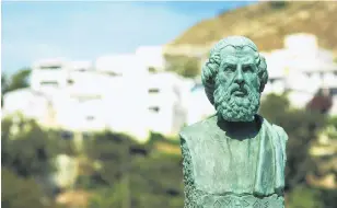  ?? PHOTO: GETTY IMAGES ?? A bust of Homer, the author of the Odyssey, on the Greek holiday island of Ios. Legend has it he is buried on this island.