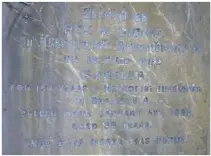  ??  ?? Isabella Dickie, who served as a Methodist missionary in Brazil for 10 years, has these words on her headstone: ‘Nao esta morta mas dorme’ — Portuguese for ‘not dead but sleeping’