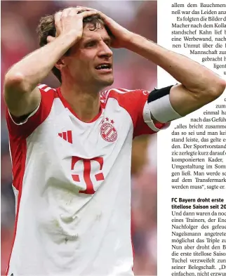  ?? GETTY IMAGES ?? Verzweifel­t: Thomas Müller kann es nicht glauben, dass der FC Bayern wohl doch noch die Meistersch­aft verspielt.