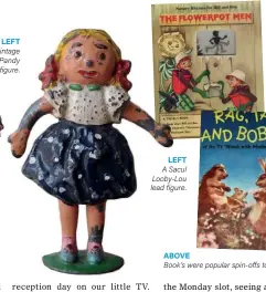  ??  ?? LEFT A vintage Andy Pandy
lead figure.
LEFT
A Sacul Looby-Lou lead figure.
ABOVE
Book’s were popular spin-offs too!