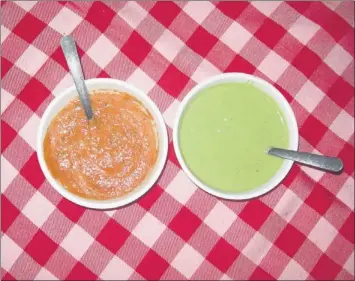  ?? MICHAEL DONAHUE/THE COMMERCIAL APPEAL ?? The new salsa roja (left) and the salsa verde at Mexican Deli Chivas.