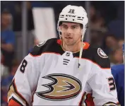  ?? BRUCE BENNETT – GETTY IMAGES ?? The Ducks' Derek Grant, who played a career-high 71 games last season, has been limited to 16this season.