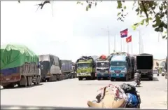  ?? FB ?? Cargo trucks seen on the Cambodian-Vietnamese border in 2021.