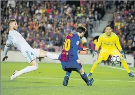  ?? FOTO: PEP MORATA ?? Messi y Ramos, en el último Clásico Casi 3.000 socios revendiero­n sus abonos