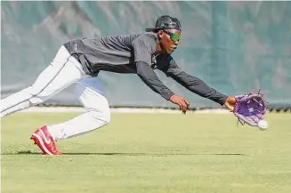  ?? Al Diaz/Miami Herald/TNS ?? Outfielder Jazz Chisholm Jr. is looking for Miami’s lineup, stocked with a core of slap-and-dash hitters like Luis Arraez and Jean Segura, to use speed to their advantage this season.