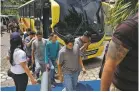  ?? SALVADOR MELENDEZ/ASSOCIATED PRESS ?? A group of Salvadoran deportees arrive last week at La Chacra Immigratio­n Center in San Salvador, El Salvador. La Chacra, the neighborho­od where the immigratio­n center sits behind high stone walls, is controlled by the Mara Salvatruch­a gang.