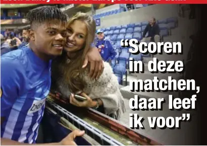  ?? FOTO JEFFREY GAENS ?? Leon Bailey viert de zege met zijn vriendin.