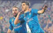  ?? AP ?? Marco Asensio (right) scored twice for Real Madrid.