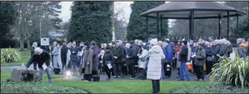  ??  ?? More than 110 people attended this year’s Holocaust Memorial Day in Queen’s Park, Loughborou­gh.