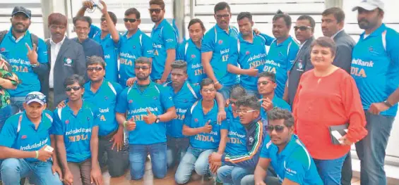  ??  ?? The Indian team celebratin­g their win at Burj Khalifa in Dubai