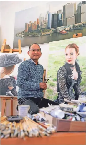  ?? FOTO: DETLEF ILGNER ?? Der Künstler Koshi Takagi malt Bilder, die real aussehen.