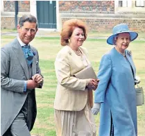  ??  ?? Lady Elizabeth, above in 2016, and right, with the Queen and the Prince of Wales in 1995: her party themes included jungles, the Twenties, the French Revolution and ‘an Up Pompeii- style Roman rout’