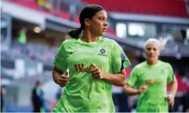  ??  ?? Matildas captain Sam Kerr heads the list of tournament-savvy players named in Australia’s Olympic squad. Photograph: David Lidstrom/Getty Images