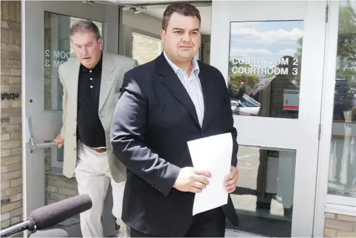  ?? Fred Tho rnhil / The Canadian Pres ?? Former Conservati­ve MP Dean Del Mastro leaves court after being granted bail in Peterborou­gh on Friday.