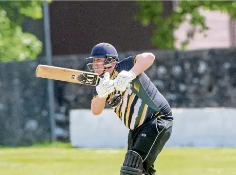  ?? ?? PLEASED: Huntly captain Jack Mitchell scored 44 in his side’s winning effort against Freuchie.