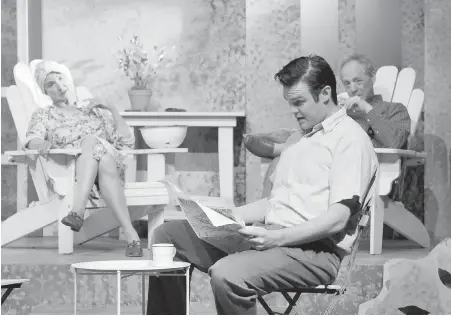  ??  ?? Jan Wood, J. Lindsay Robinson, foreground, and Brian Linds in Blue Bridge Repertory Theatre’s production of All My Sons.