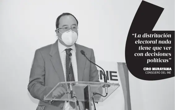  ?? /MIZPAH ZAMORA ?? El consejero del INE, Ciro Murayama Rendón, visitó Tlaxcala para participar en el “Foro Estatal de Distritaci­ón 20212023”