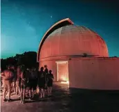  ?? Houston Museum of Natural Science ?? The George Observator­y, seen here in 2019, is operating on a ticketed and timed entry system,