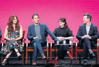  ?? MARIO ANZUONI/REUTERS ?? Grace, Will, Karen e Jack. Debra Messing, Eric McCormack, Megan Mullally e Sean Hayes