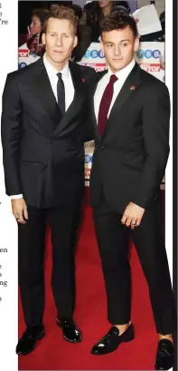  ??  ?? Dustin Lance Black and Tom Daley on the red carpet at The Daily Mirror Pride of Britain Awards