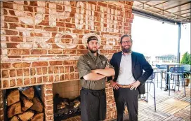  ?? ?? Up on the Roof Chef Max Tezza and General manager Pierce Brooks.