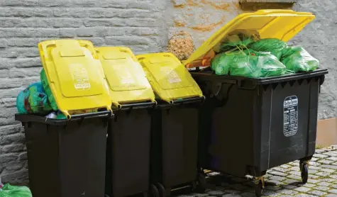  ?? Foto: Thorsten Jordan ?? Die Auslieferu­ng der Gelben Tonne wirft bei den Bürgern Fragen auf. Muss jeder Haushalt sie nehmen? Und was darf hinein?