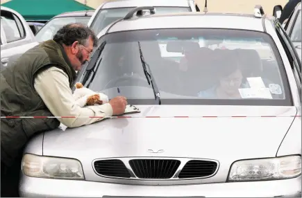  ?? Photo by John Reidy ?? Bingo faoin spéir: this player was doing a spot of social distancing long before it became all the go. Players at Castleisla­nd’s Drivein-Bingo on Sunday afternoon, July 5, from 2:30pm will be supplied with face masks with their books.