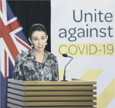  ??  ?? New Zealand’s Prime Minister Jacinda Ardern holds a Covid-19 press conference