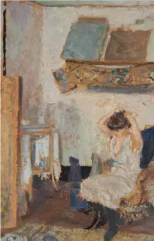  ?? ?? Édouard Vuillard’s ‘Modèle assise dans un fauteuil, se coiffant’, oil © Pallant House Gallery 2020.