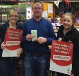  ??  ?? Carmel Coulahan, PJ O’Reilly and Amanda Dunne from O’Reilly Stores in Baltinglas­s.