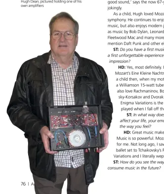  ??  ?? Hugh Dean, pictured holding one of his own amplifiers