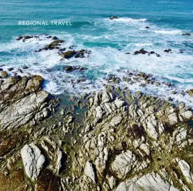  ??  ?? ABOVE / An aerial view over the Kaikōura Peninsula, a popular trail walk and location for whale sighting. RIGHT TOP / The award-winning exhibition displaying the ef fects of the
2016 earthquake, located in the Kaikōura Museum. RIGHT BOTTOM / Black Spur Hut, standing for over 100 years, is one of several historic huts in the high country ar ea surroundin­g Kaikōura.