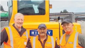  ??  ?? Hickey Contractor­s staff celebrate Movember: Seth Pardoe, Jim Murdoch and Mark Henrikson.