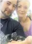  ??  ?? Rachelle Green and Daniel Kneblewski were reunited with their pet tortoise Martin after he went missing for almost 11 months.