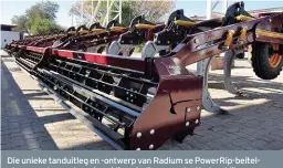  ??  ?? Die unieke tanduitleg en -ontwerp van Radium se PowerRip-beitelploe­g maak grondvoorb­ereiding vir die nuwe planttyd makliker.